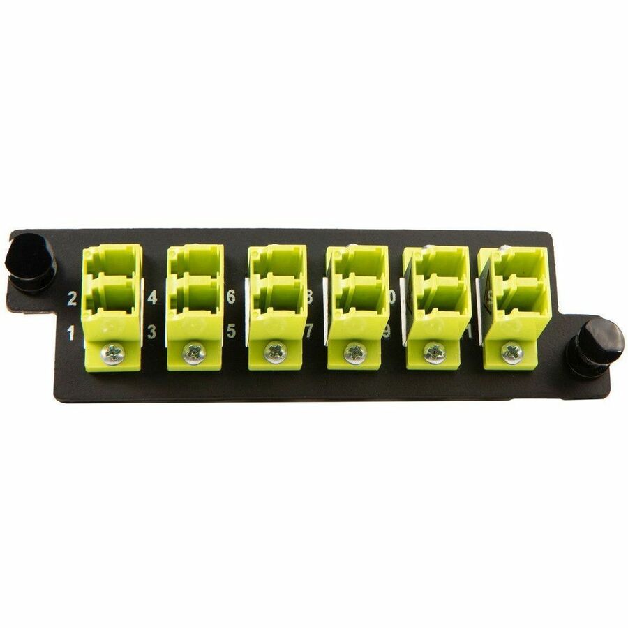 Ortronics Infinium M4 HDFP Adapter Panel, OM5, 6 LC,Duplex, 12F, Lime
