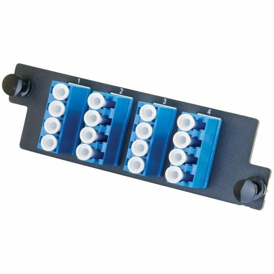 Ortronics High Density 4-LC Quad (16 fibers) single mode, blue adapters