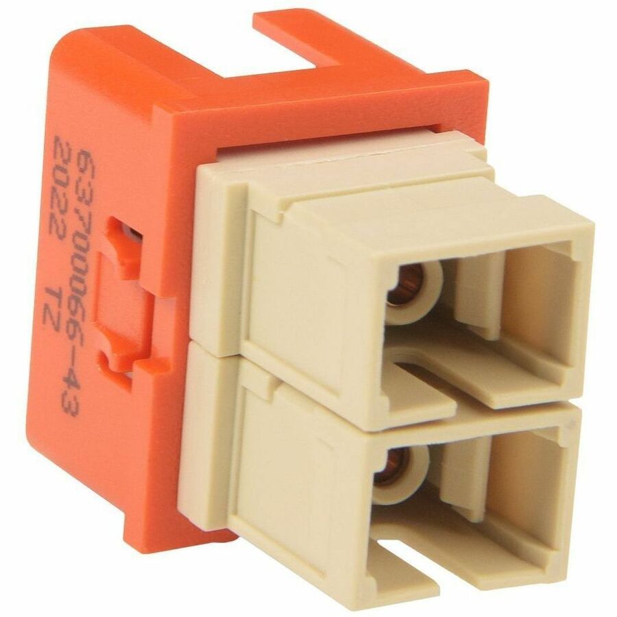 Ortronics TracJack Module, 2-SC Simplex Multimode, Beige Adapter, Orange Housing