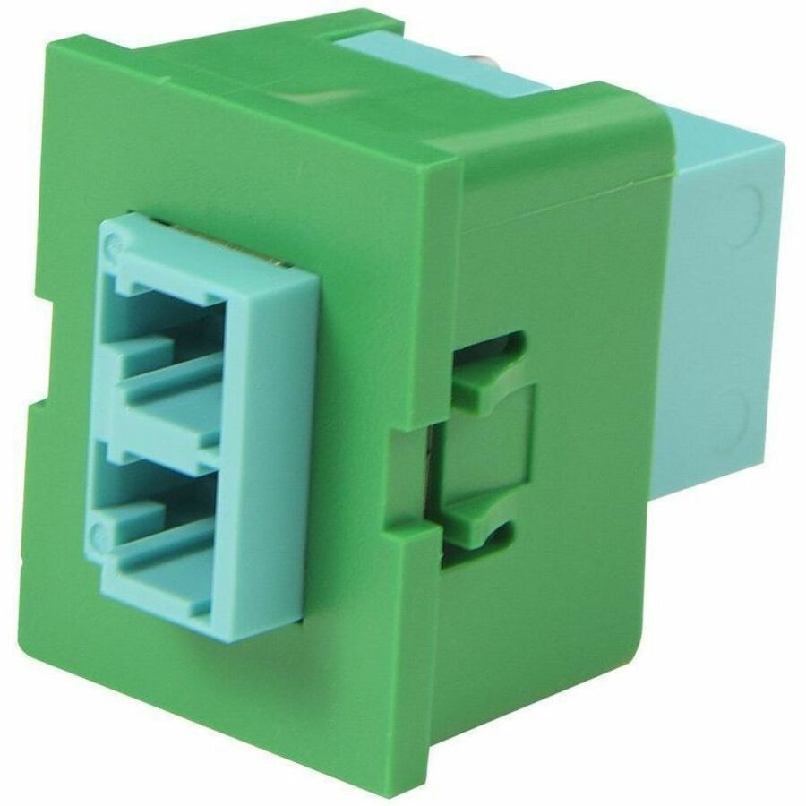 Ortronics TracJack Module, 1-LC Duplex, OM3/4, Aqua Adapter, Green Housing