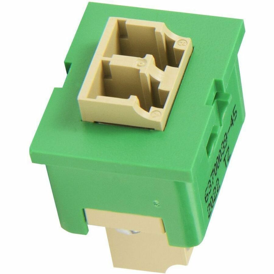 Ortronics TracJack Module, 2-SC Simplex Multimode, Beige Adapter Green Housing
