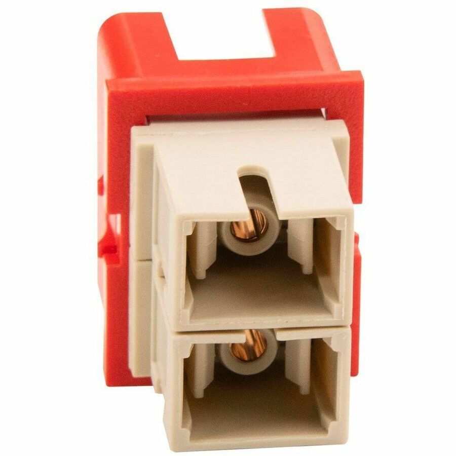 Ortronics TracJack Module, 2-SC Simplex Multimode, Beige Adapter, Red Housing