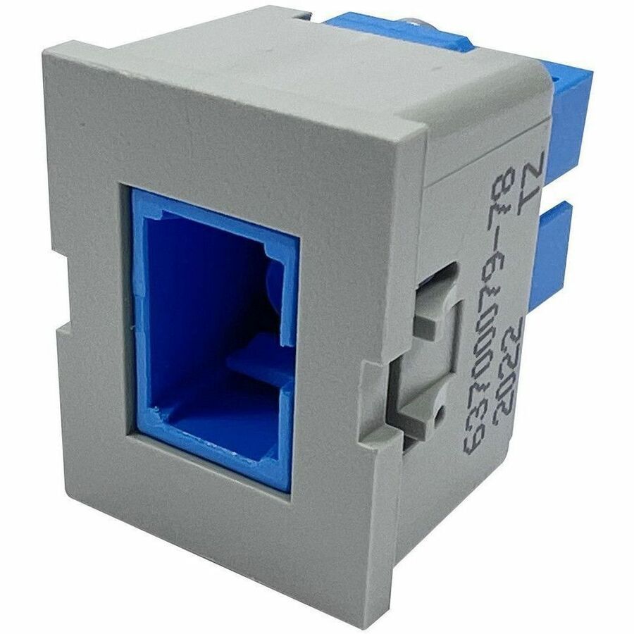 Ortronics Tracjack, SC, Simplex, Blue Adapter, Flush Mount, Single-Mode, Dark Gray Housing