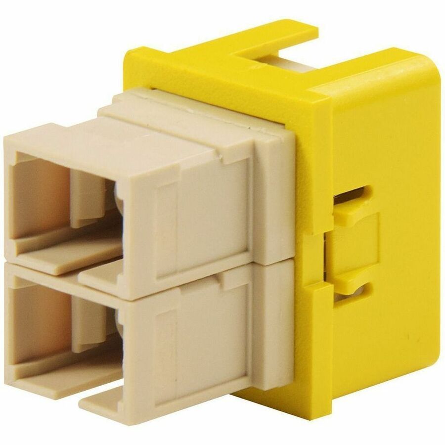 Ortronics TracJack Module, 2-SC Simplex Multimode, Beige Adapter Yellow Housing