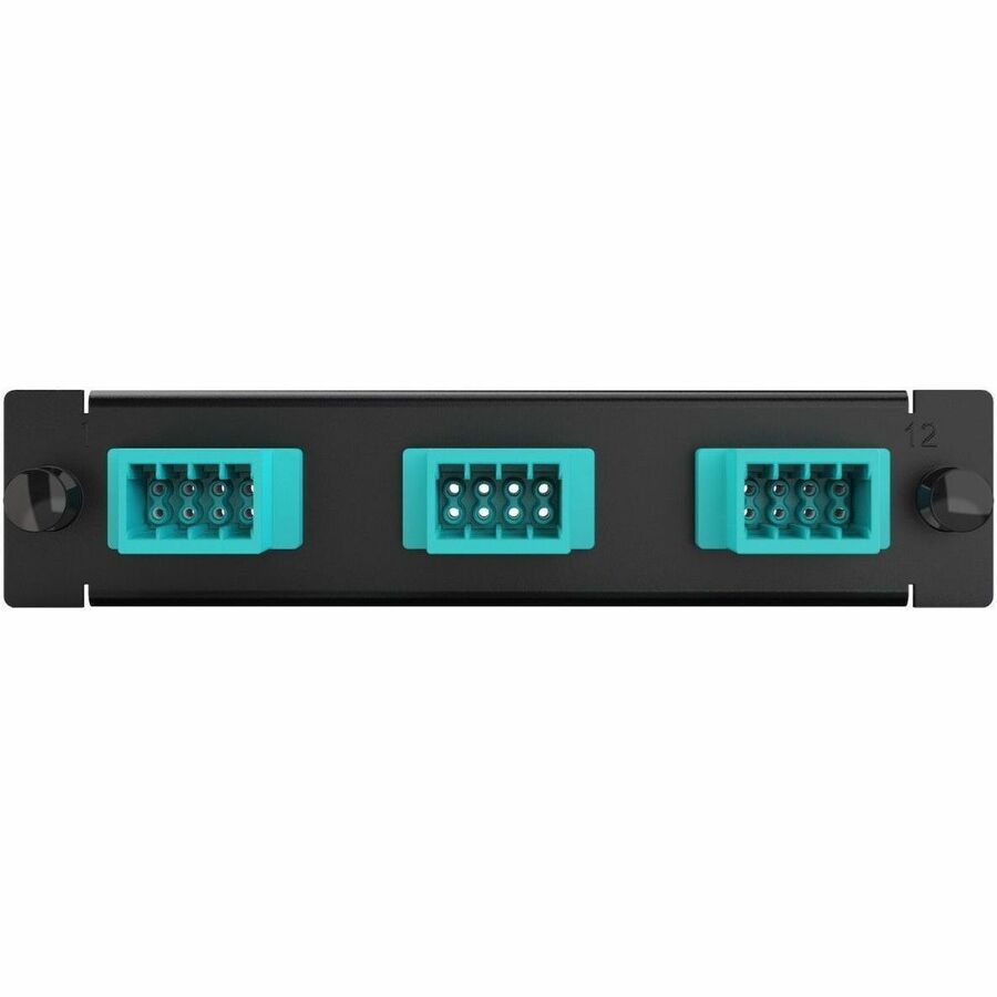 Ortronics Q-Series acclAIM, Fiber Conversion Adapter Panels, 24 Fiber, Aqua
