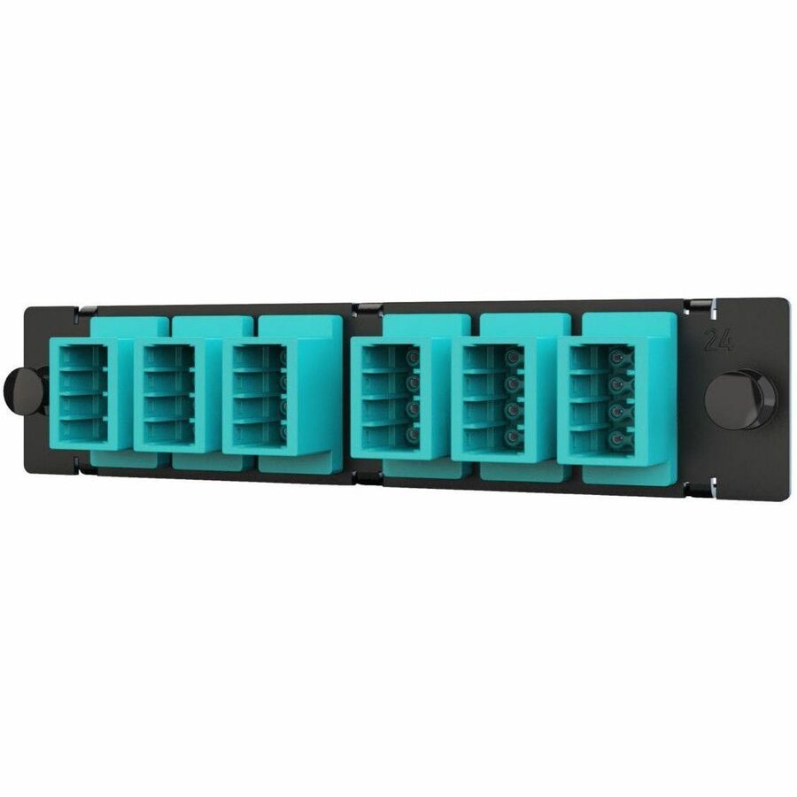 Ortronics Q-Series acclAIM, Fiber Conversion Adapter Panels, 48 Fiber, Aqua