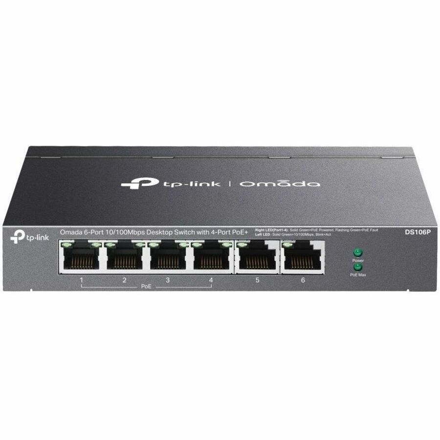 TP-Link Omada 6-Port 10/100Mbps Unmanaged Desktop Switch with 4-Port PoE+