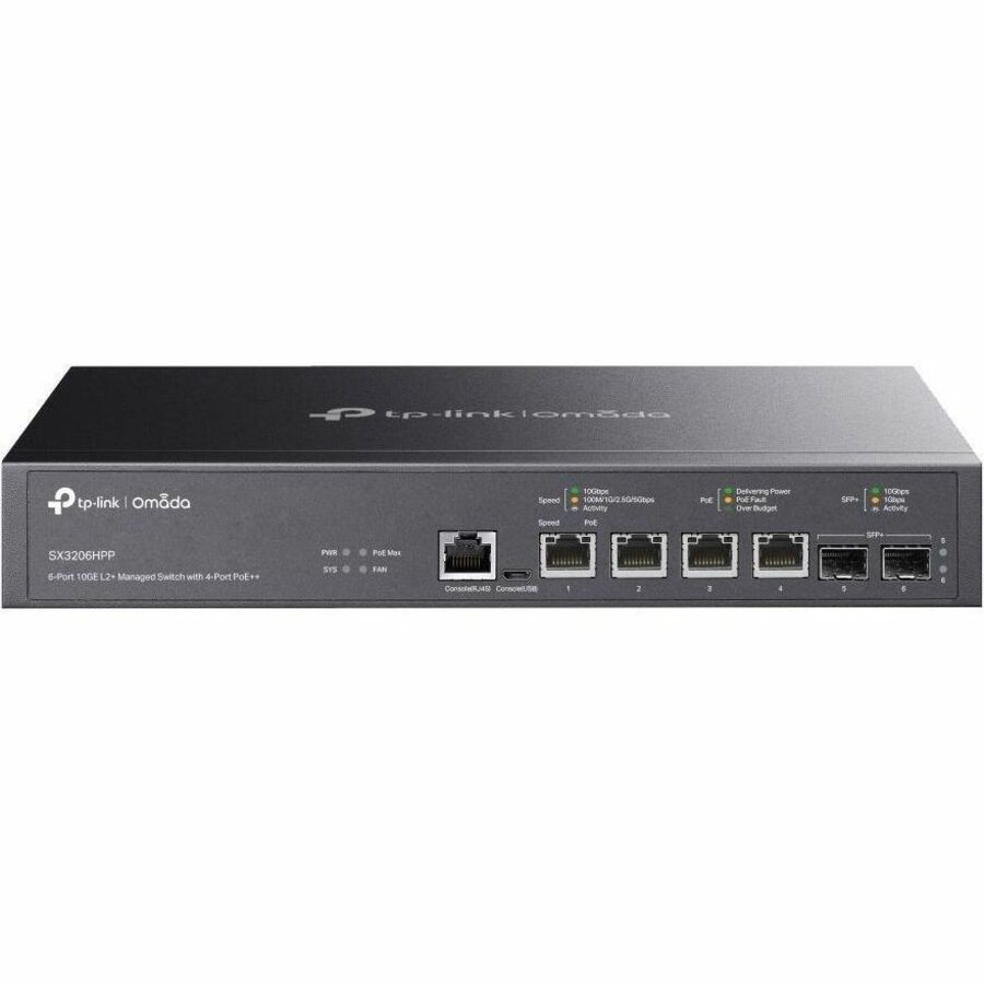 Omada 6-Port 10GE L2+ Managed Switch with 4-Port PoE++