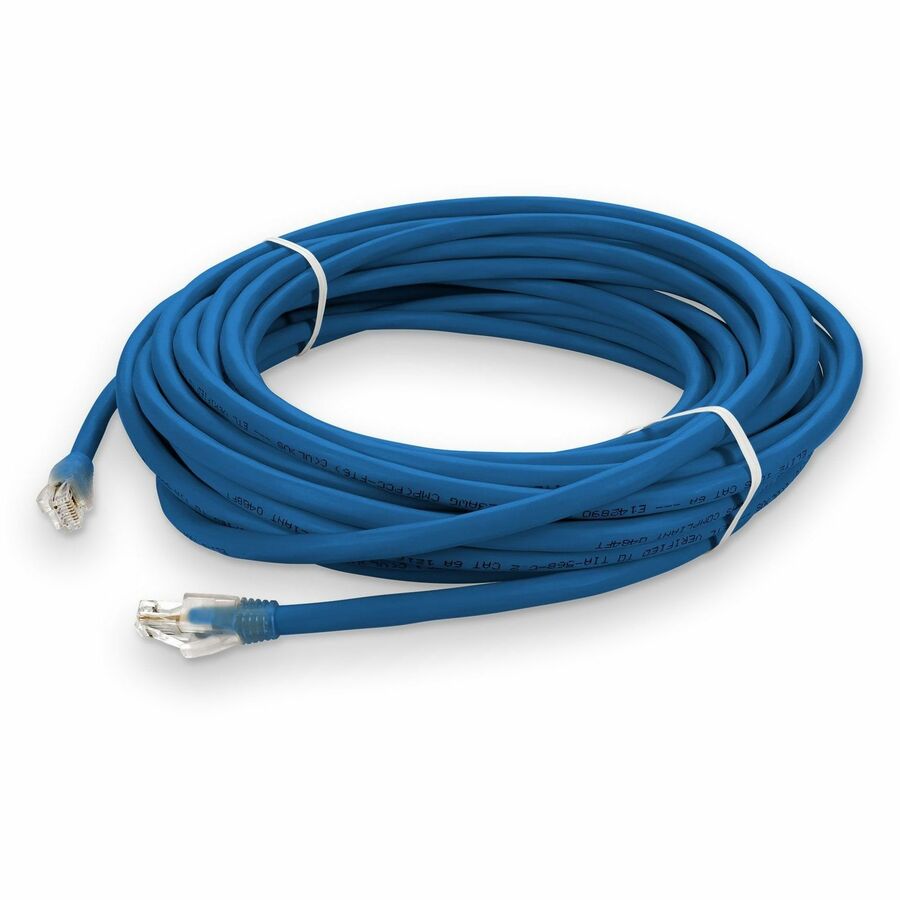 AddOn 20ft Blue CAT6A Plenum-Rated Ethernet Cable Snagless Bubble Boot RJ-45 M/M CAT 6A