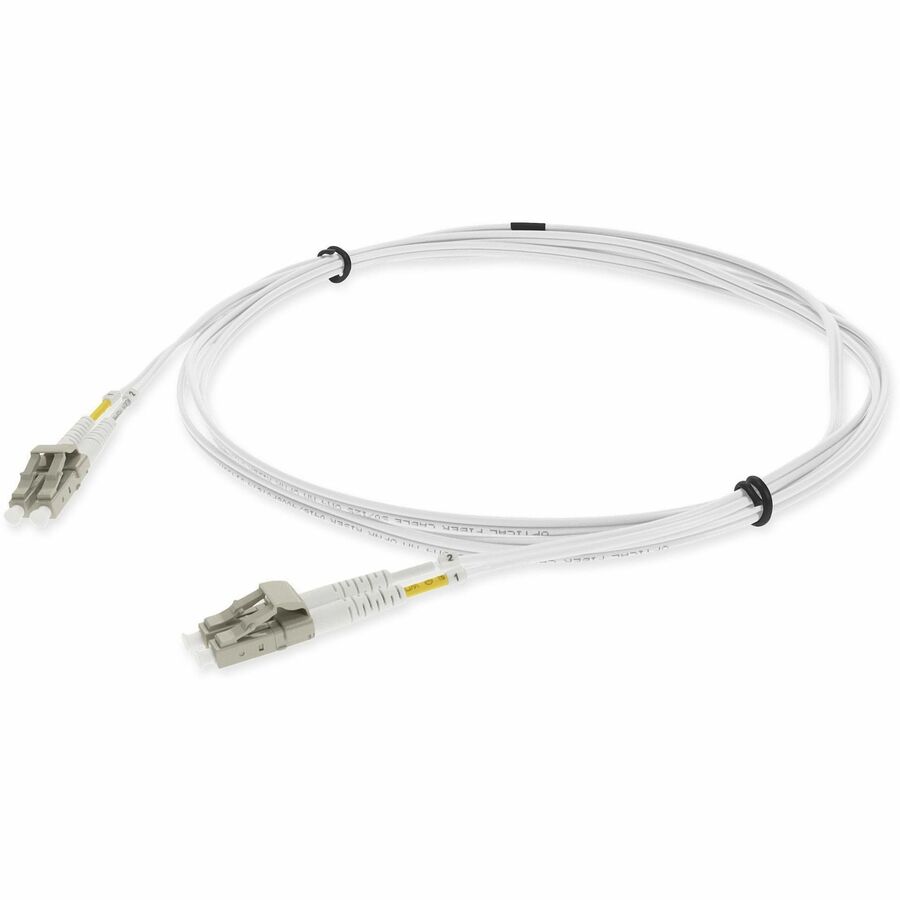 AddOn 2m LC to LC White OM4 Duplex OFNR (Riser-Rated) TAA MMF (Multi Mode) Fiber Patch Cable, 50/125