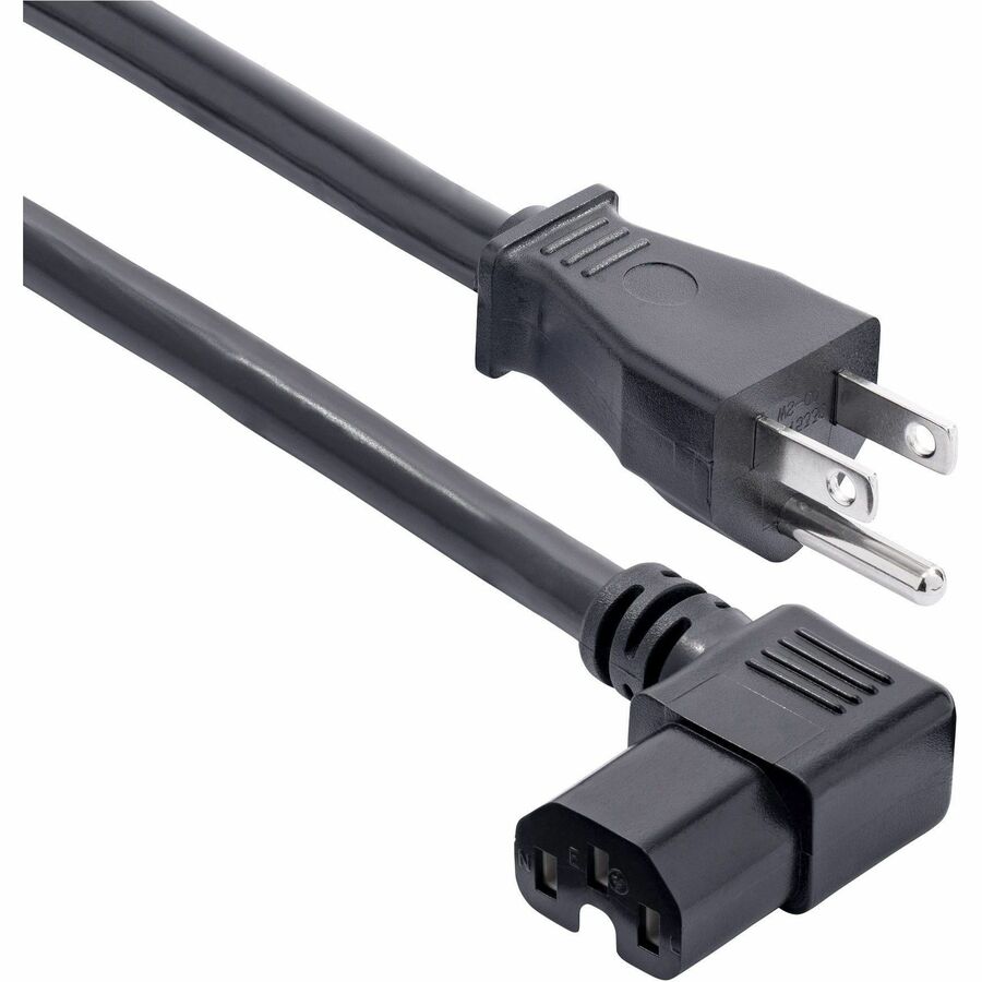 StarTech 8ft (2.4m) Heavy Duty Power Cord, NEMA 5-15P to Right Angle C15, 15A 125V, 14AWG, AC Power Cable, UL Listed, TAA