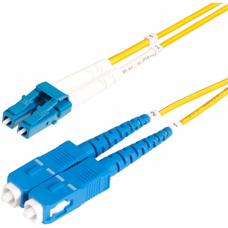 StarTech 15m (49.2ft) LC to SC (UPC) OS2 Single Mode Duplex Fiber Optic Cable, 9/125, 100G, Low Insertion Loss, LSZH Fiber Jumper Cord