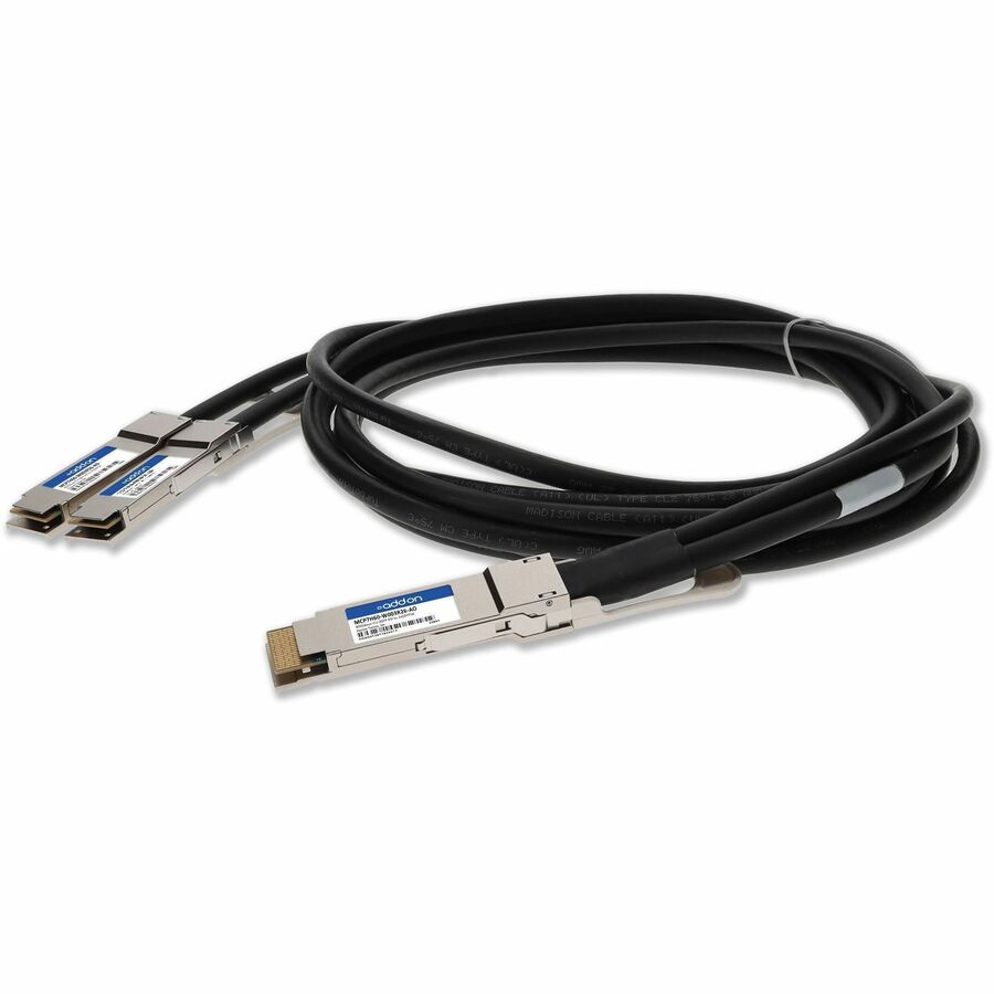 AddOn Mellanox MCP7H60-W003R26 Compatible TAA 400GBase-CU QSFP-DD 400G to 2xQSFP56 200G PAM-4 Direct Attach Cable (Passive Twinax, 3m)