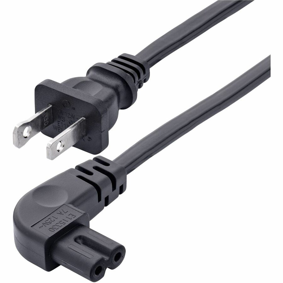 StarTech 6ft (1.8m) Laptop Power Cord, NEMA 1-15P to Right Angle C7, 7A 125V, 18AWG, Replacement Laptop Charger Cable, UL Listed, TAA