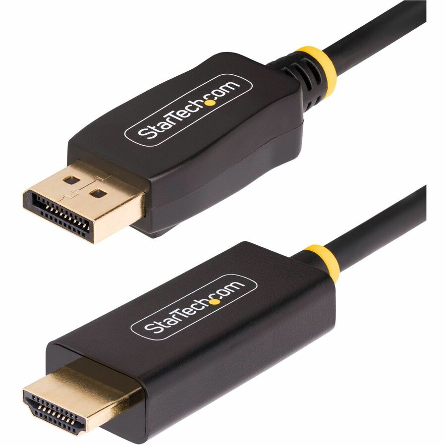 StarTech 3.3ft (1m) DisplayPort to HDMI Adapter Cable, 4K 60Hz with HDR, DP to HDMI 2.0b Cable, Active Video Converter