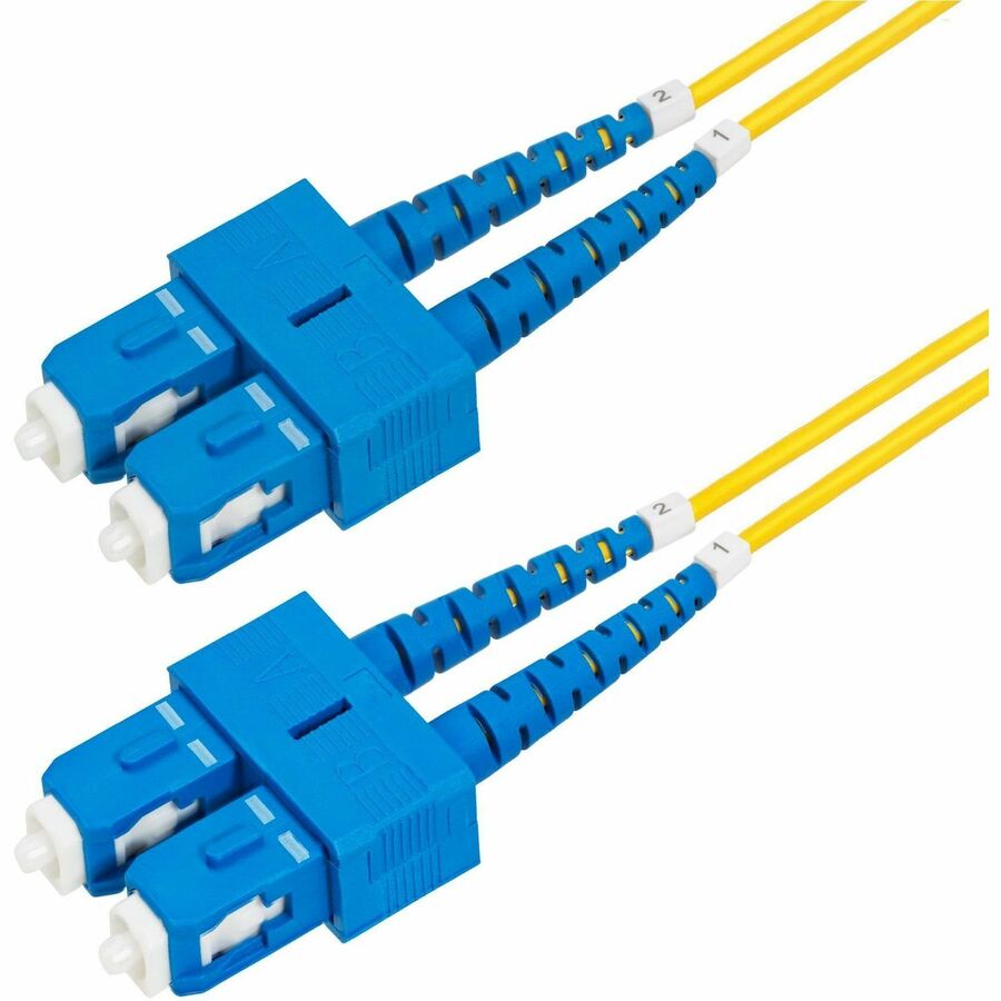 StarTech 3m (9.8ft) SC to SC (UPC) OS2 Single Mode Duplex Fiber Optic Cable, 9/125, 40G/100G, Low Insertion Loss, LSZH Jumper Cord