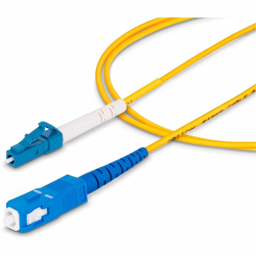 StarTech 2m (6.6ft) LC to SC (UPC) OS2 Single Mode Simplex Fiber Optic Cable, 9/125, 40G/100G, Low Insertion Loss, LSZH Jumper Cord
