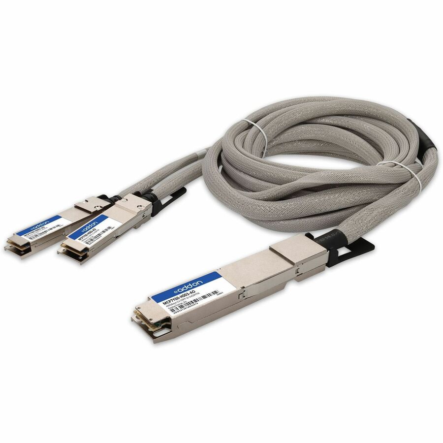 AddOn Mellanox Compatible 400GBase-CU OSFP to 2xQSFP56 Direct Attach Cable (Passive Twinax, 3m)