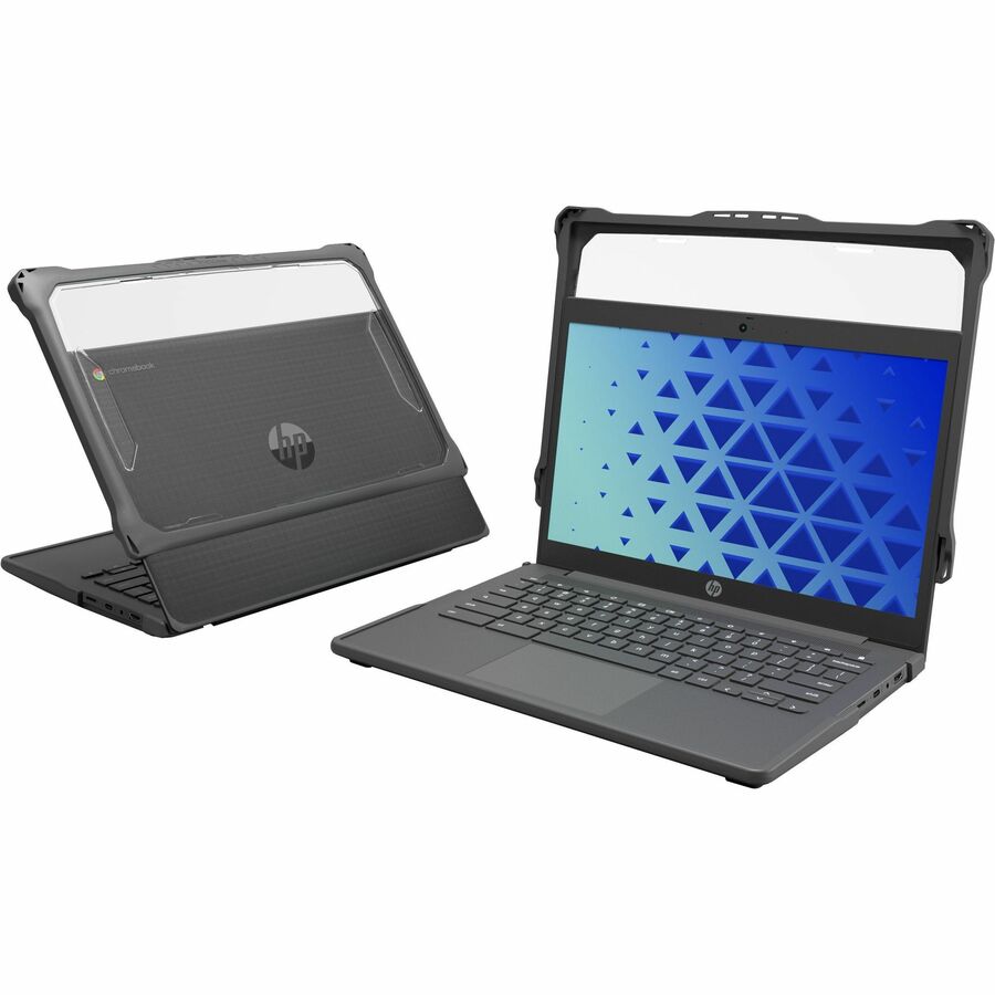 MAXCases Extreme Shell-F2 Slide Chromebook Case for HP Fortis X360 Chromebook G3/G5 11" & HP X360 (Non-Fortis) G4/G3 & HP Fortis "Flip" 2:1 G1i 11.6" (Gray/Clear)