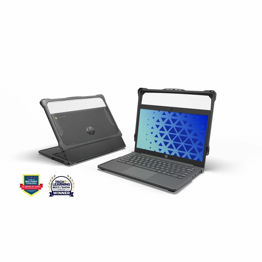 MAXCases Extreme Shell-F2 Slide Chromebook Case for HP Fortis G1i and Chromebook G10 11.6" and Clamshell Chromebook 11" G8/G9 (Gray/Clear)