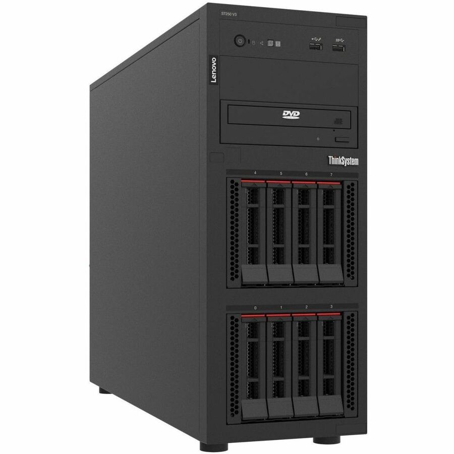 Lenovo ThinkSystem ST250 V3 7DCEA02ANA Tower Server - 1 x Intel Xeon E-2434 3.40 GHz - 16 GB RAM - Serial ATA/600 Controller