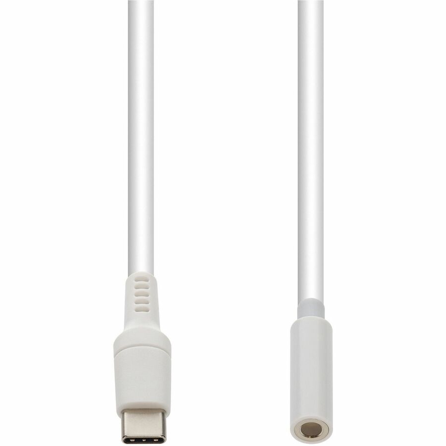 AddOn 8in USB C (Male) to 3.5mm Audio Headphone Jack Adapter (Female) Cable White