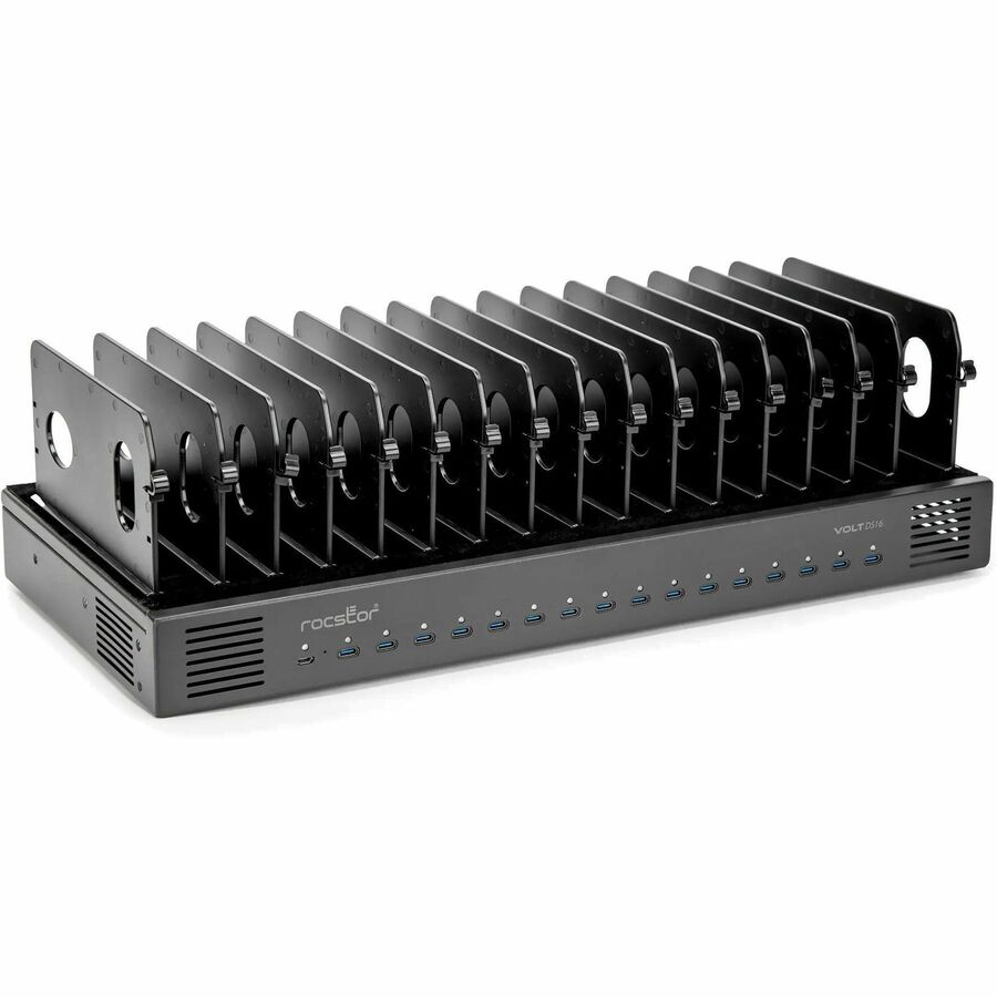 Rocstor Volt DS16 USB-C 16 Port Desktop Charging Station with Top Dividers 67W Per Port