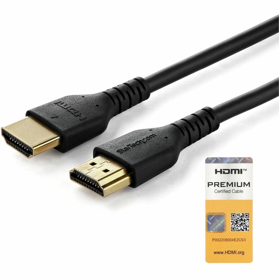 StarTech 5ft (1.5m) Slim HDMI Cable, Flexible Premium HDMI 2.0 Cord with Ethernet, 4K 60Hz HDR10, Aramid Fiber with TPE Jacket