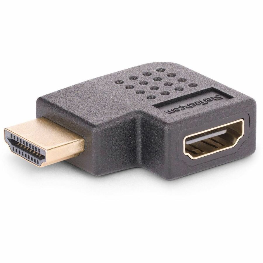 StarTech Right Angle HDMI 2.0 Adapter, Male to Female, Horizontal 90-Degree Angled HDMI Port Saver, 4K 60Hz, High Speed HDMI Connector Extension