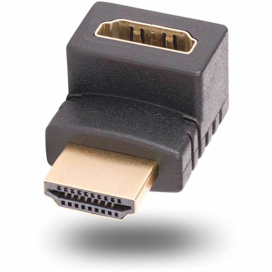 StarTech Up Angle HDMI 2.0 Adapter, Male to Female, Vertical 90-Degree Angled HDMI Port Saver, 4K 60Hz, High Speed HDMI Connector Extension