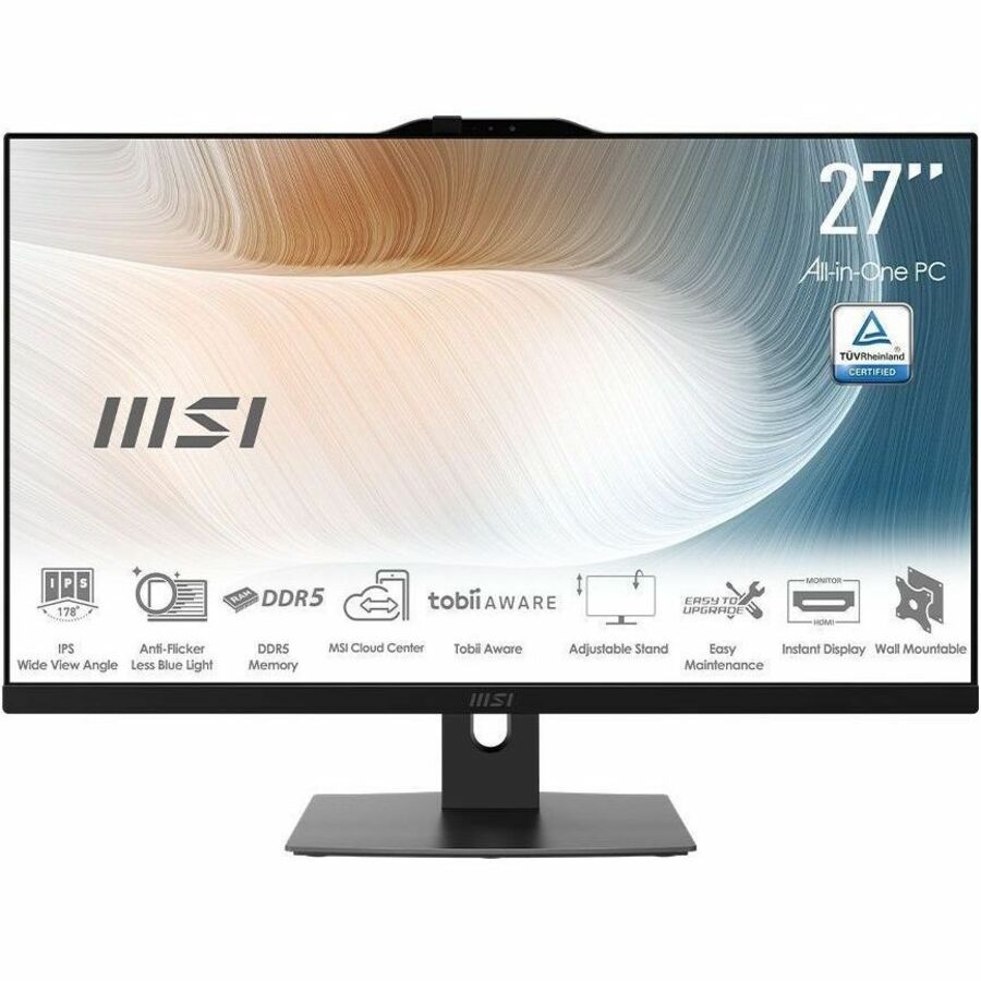 MSI Modern AM272P 1M-822US All-in-One Computer - Intel Core 5 120U - 16 GB - 1 TB PCI Express NVMe SSD - 27" IPS Full HD Display - Desktop - Black - W11 - 1Y Warranty