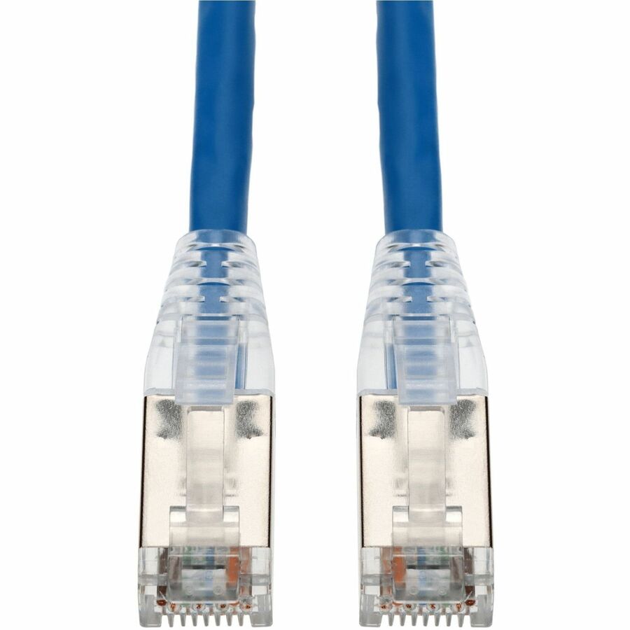 AddOn 100ft Blue CAT6 Shielded PVC Ethernet Cable Snagless Easy Clear Boot TAA RJ-45 M/M CAT 6