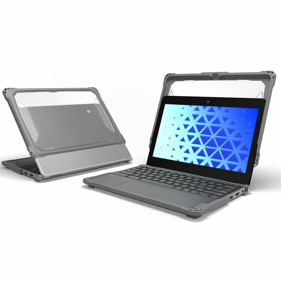MAXCases Extreme Shell-F3 Slide Chromebook Case for Lenovo 300e/100e and 300w/100w G4 Chromebook 11.6" (ver 82W0/82W1 for 100e) (NOT 83G) (Gray/Clear)