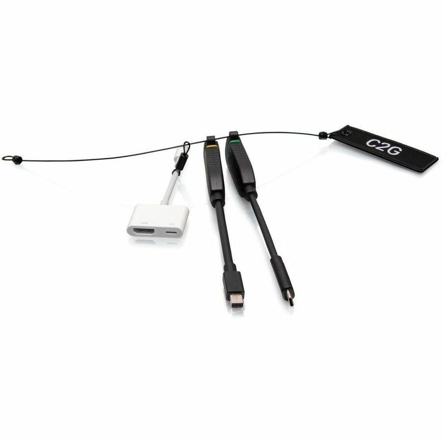 C2G Universal 4K HDMI® Dongle Adapter Ring with Color Coded Mini DisplayPort™, USB-C®, and Lightning