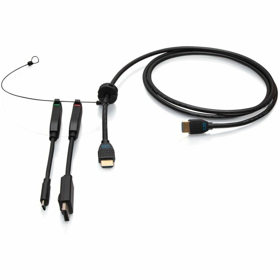 C2G 6ft (1.8m) 4K HDMI® Premium Cable and Universal Dongle Adapter Ring with Color Coded DisplayPort™ and USB-C® (without Pull Tab)