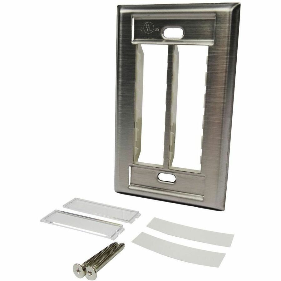 Ortronics Tracjack Stainless Steel Faceplate, Six-Port Single Gang Plate
