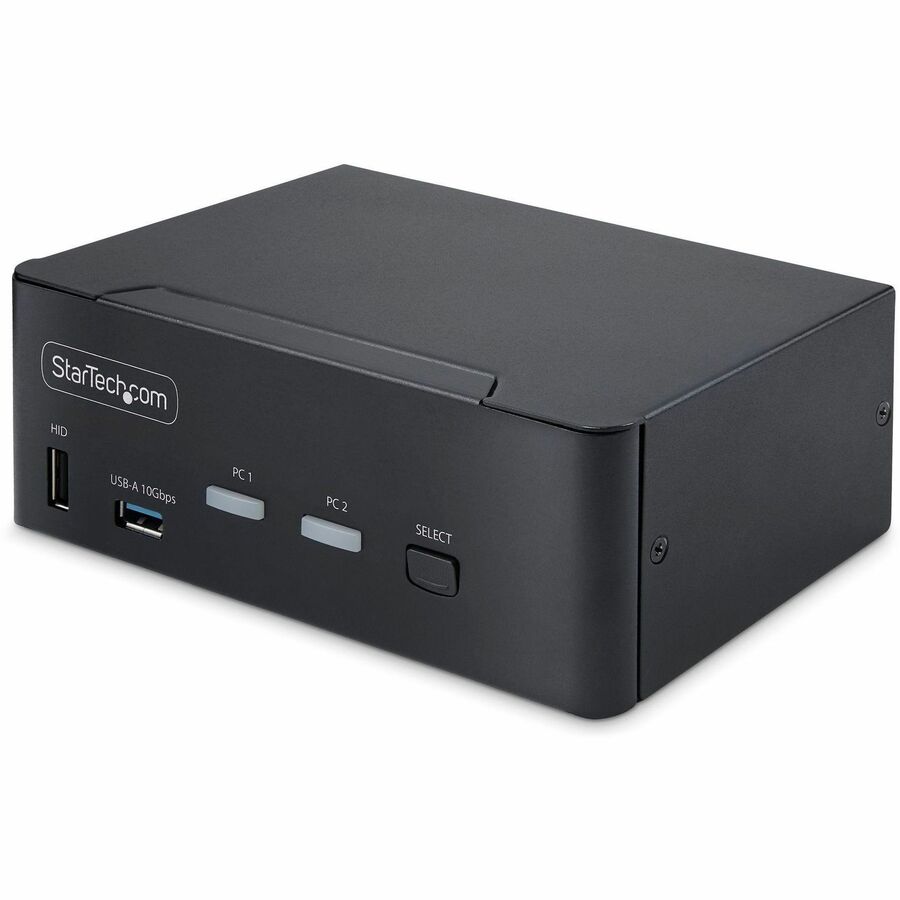 StarTech 2-Port Dual-Monitor DisplayPort 1.4 KVM Switch, 8K 60Hz / 4K 144Hz, 2x USB 10Gbps Ports, Hotkey Switching, TAA Compliant