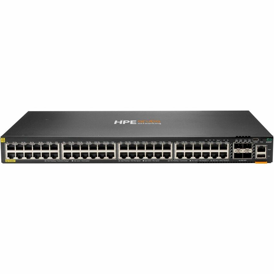 Aruba Networking 6300F 48p 10M/100M/1G Class4 PoE 4p SFP56 50G TAA Switch