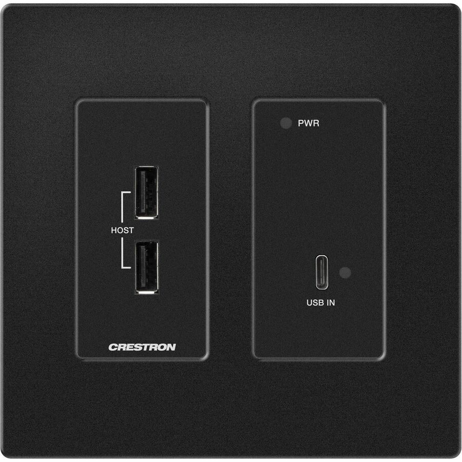 Crestron DM Lite 4K60 4:4:4 Transmitter for USB-C® DisplayPort™ and USB 2.0 Signal Extension over CATx Cable, Wall Plate, Black