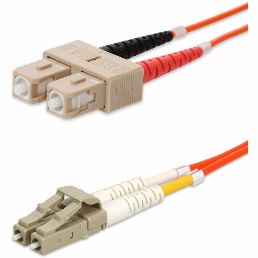 AddOn 9m SC to LC Orange OM4 Duplex OFNR (Riser-Rated) TAA Fiber Patch Cable