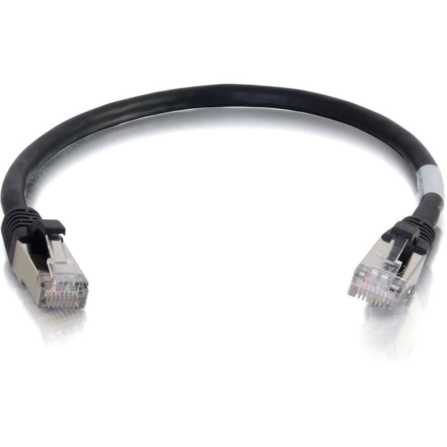 C2G 0.3m Cat6a Booted Shielded (SSTP) Network Patch Cable - Black