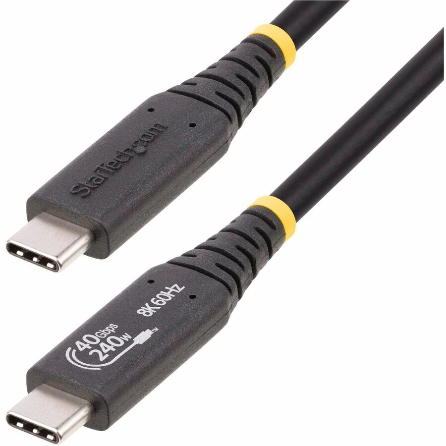 StarTech 1.6ft (50cm) USB4 Cable 40Gbps, 240W (5A) PD, 8K 120Hz/4K 240Hz DP Alt Mode, USB-IF Certified USB-C Cord, Thunderbolt Compat.