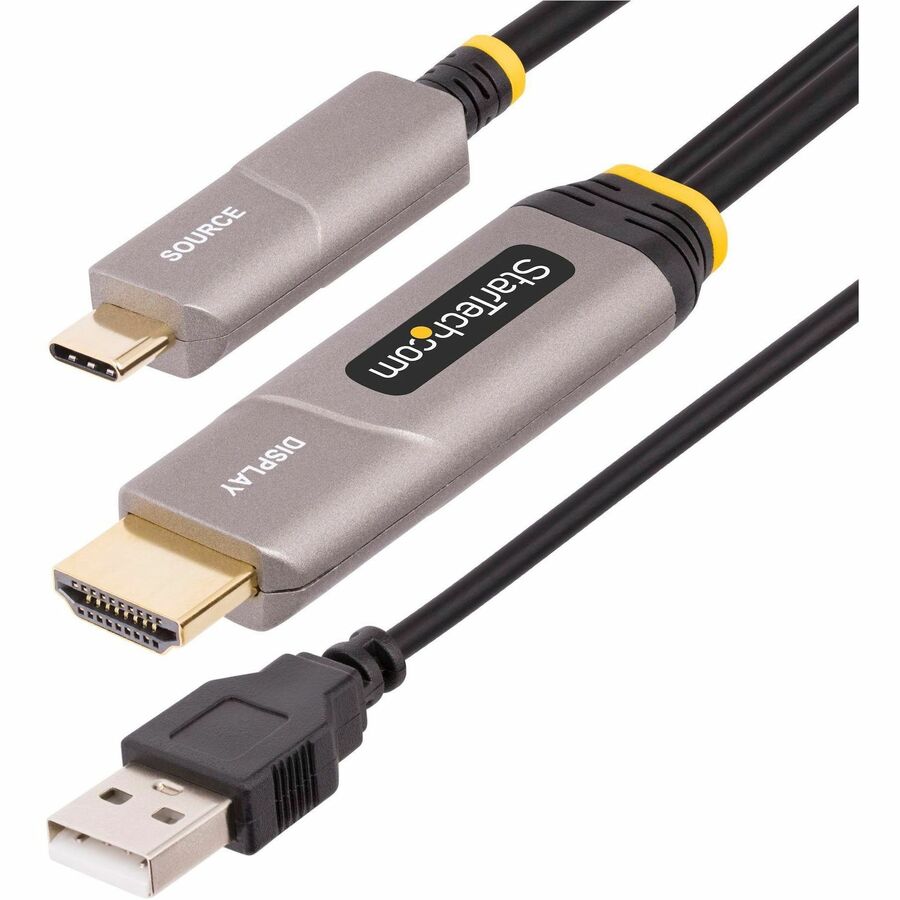 StarTech 30ft (9.15m) USB-C to HDMI 2.0 Active Optical Cable (AOC), 4K 60Hz, USB Type-C to HDMI Adapter Cable, CL3 Rated