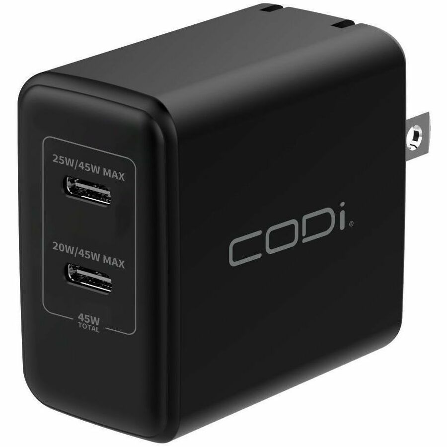 CODi 45W Dual USB-C Wall Charger with Power Delivery and PPS Fast Charging