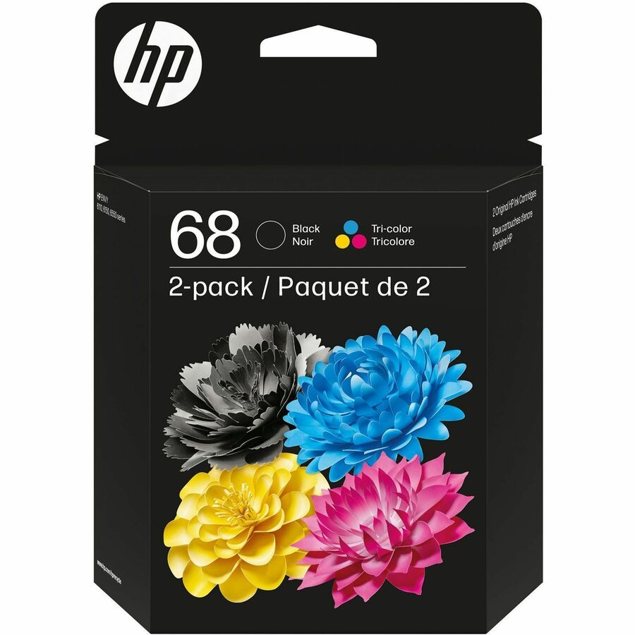 HP 68 Original Standard Yield Inkjet Ink Cartridge - Black, Tri-color, Cyan, Magenta, Yellow - 2 Pack