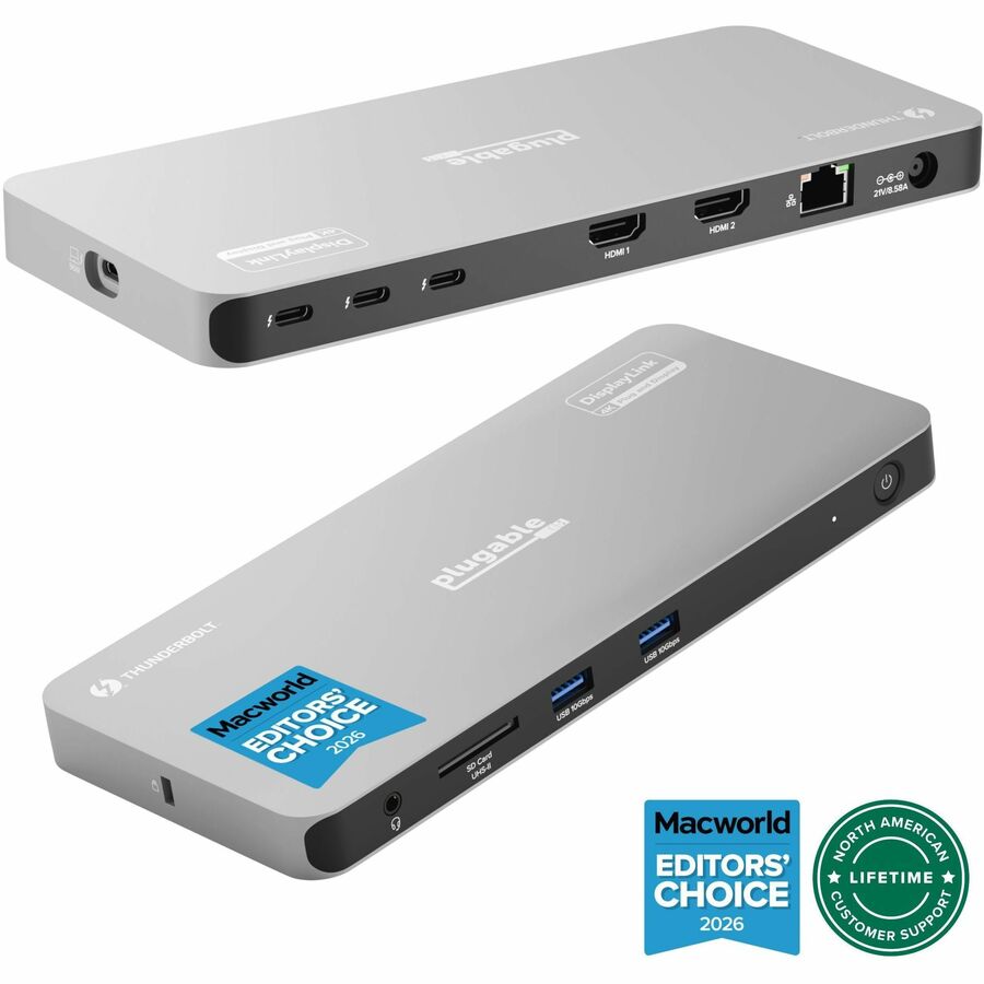 Plugable Thunderbolt 4 Dock for Quad Monitors 100W, Thunderbolt Docking Station