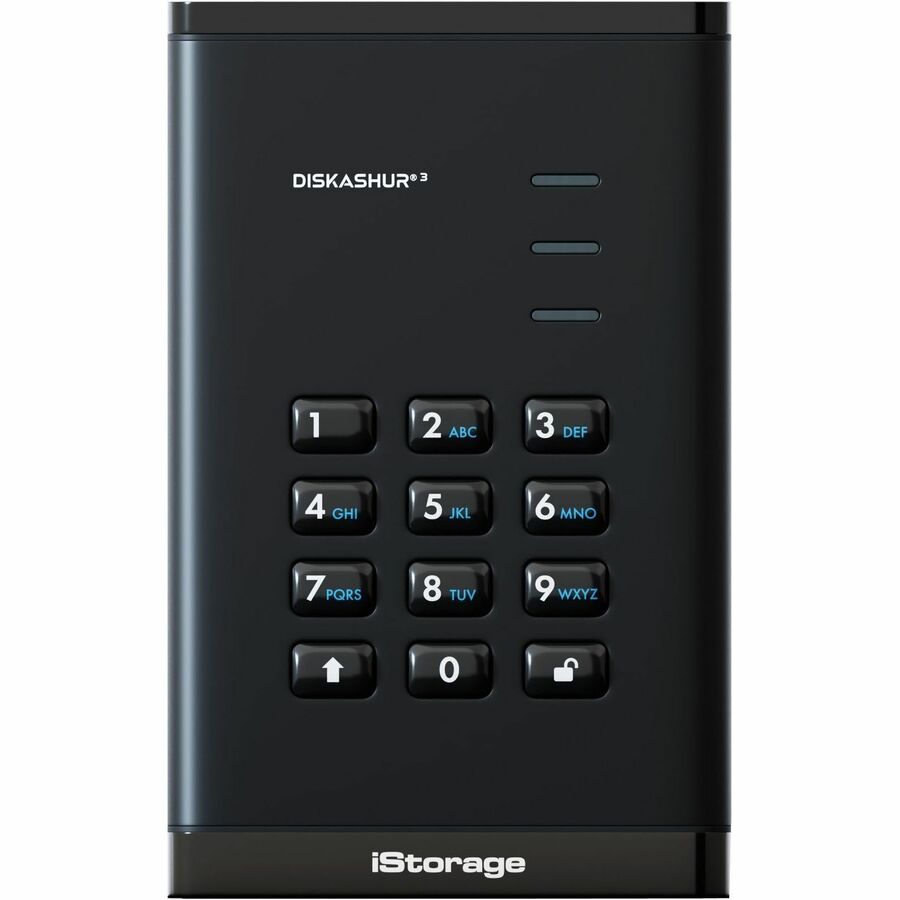 iStorage diskAshur3 16 TB Portable Solid State Drive | Black | Incorporated Common Criteria EAL 5+ | PIN protected | AES 256-bit Full Disk Hardware Encryption | Dust/Water Resistant | TAA Compliant