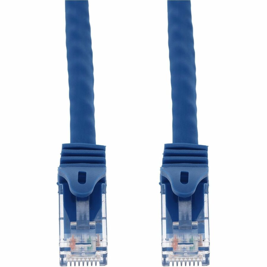 AddOn 6in Blue CAT6A PVC Ethernet Cable Snagless Easy Boot RJ-45 M/M CAT 6A
