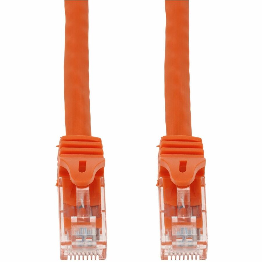 AddOn 6in Orange CAT6A PVC Ethernet Cable Snagless Easy Boot RJ-45 M/M CAT 6A