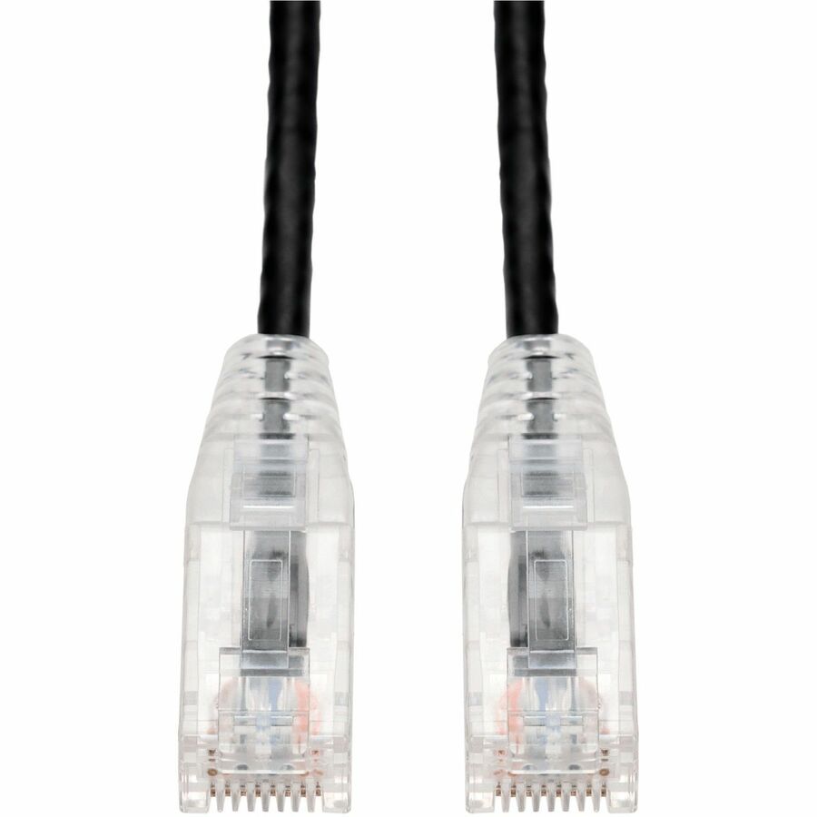 AddOn 100ft Black CAT6A Slim PVC Ethernet Cable Snagless Clear-Claw RJ-45 M/M CAT 6A